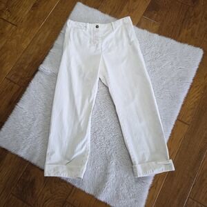 Nili Lotan 100% Cotton Twill Button Fly Cropped Cuffed Chino Pants Size 4